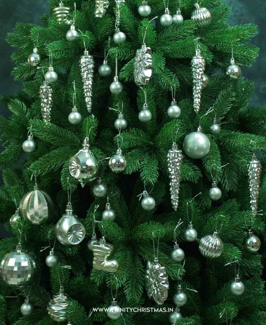Silver Assorted Christmas tree Ornaments