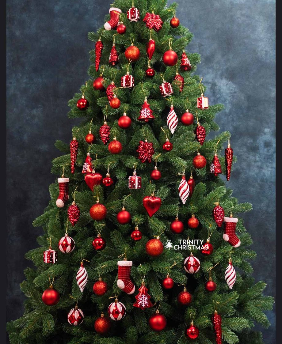 72pcs Luxury Christmas Decorations Set Red