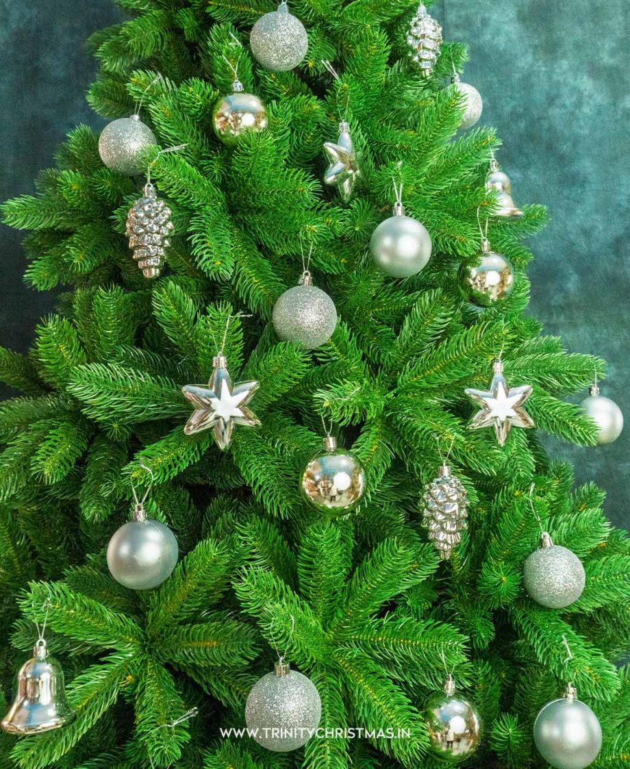 30pcs Silver Christmas Decorations Assorted