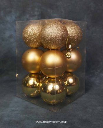 Christmas Baubles 6cm Gold