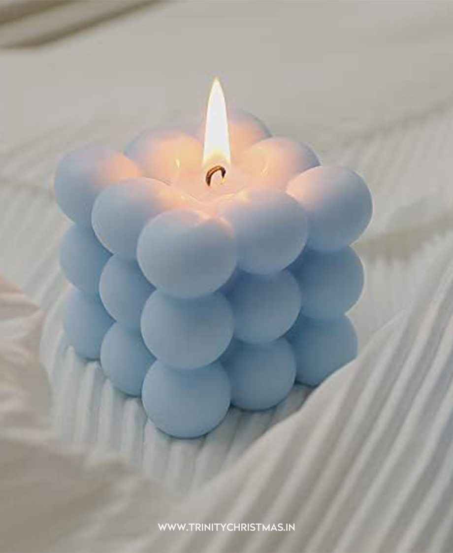 Blue Bubble Shaped Candle