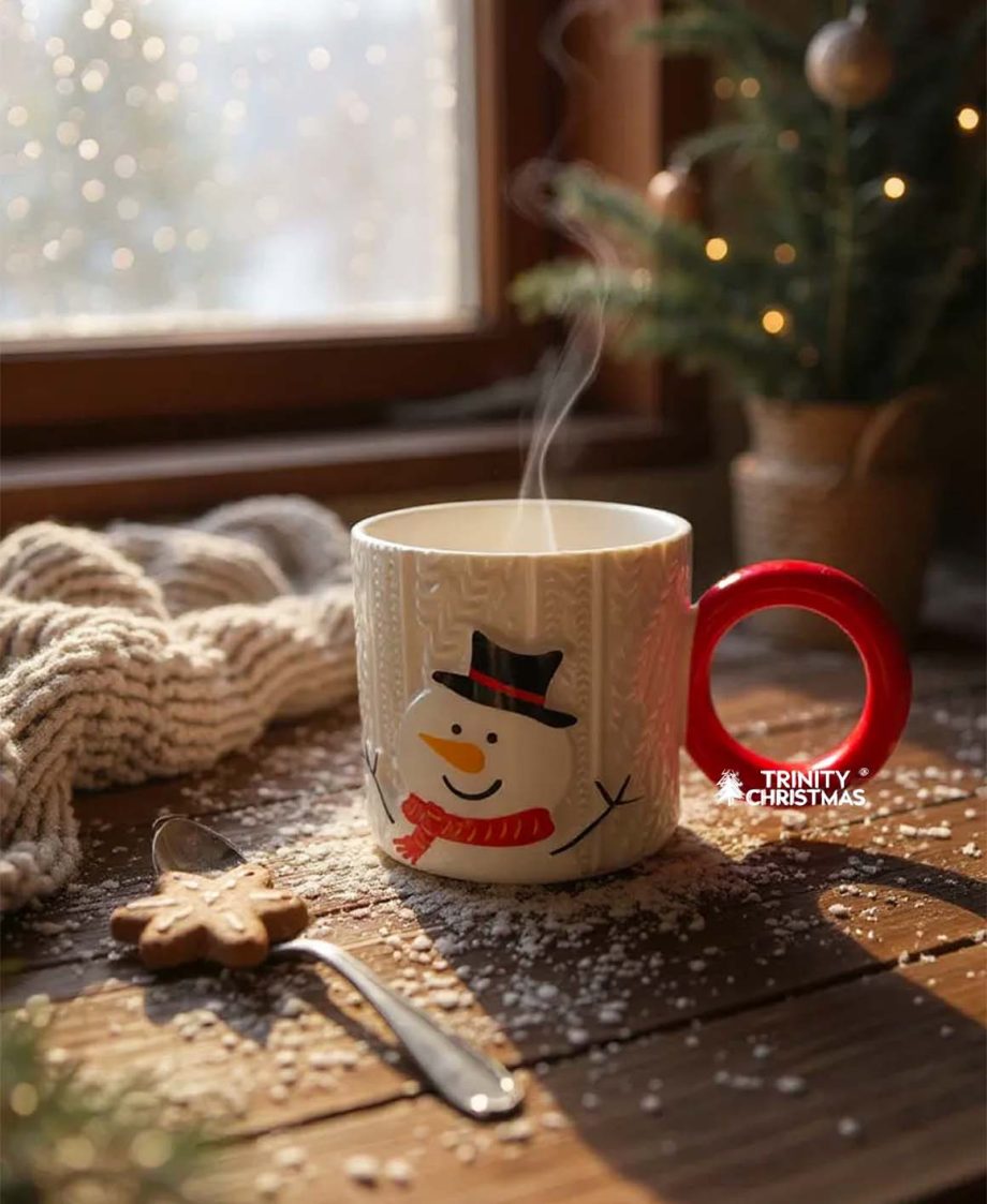 Snowman Coffee Set with Mug and Saucer