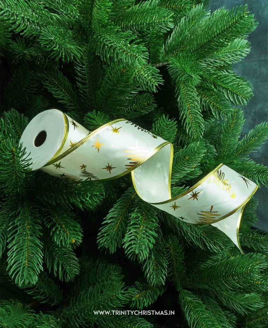 White Decorative Christmas Tree Ribbon