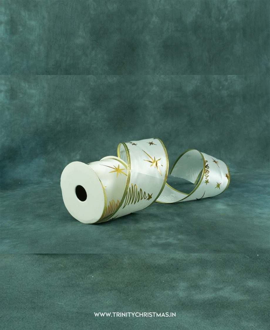 White Decorative Christmas Tree Ribbon