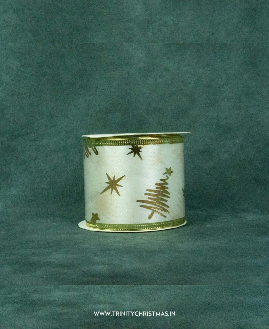 White Decorative Christmas Tree Ribbon