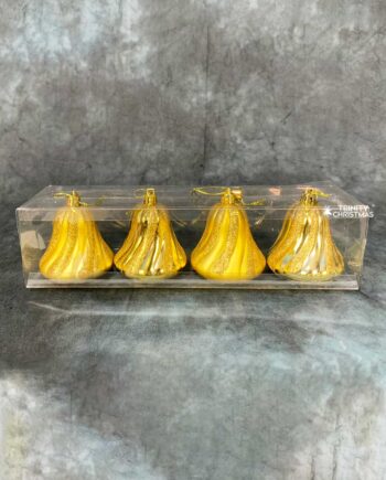 4pcs Gold Christmas Bell Ornaments