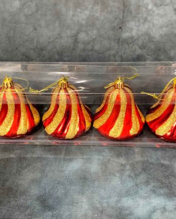 4pcs Red Christmas Bell Ornaments