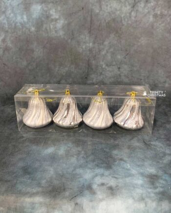 4pcs Silver Christmas Bell Ornaments