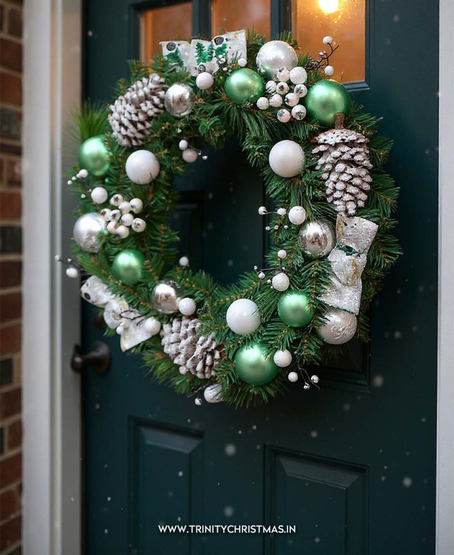 Sagefield Cordless Pastel Green Christmas Wreath