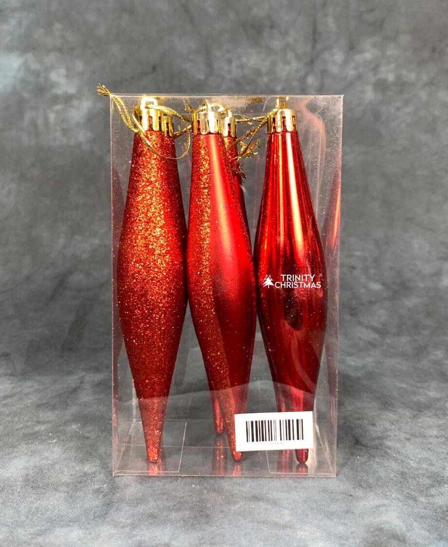 6pcs Assorted Red Icicles