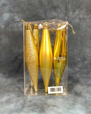 6pcs Assorted Gold Icicles