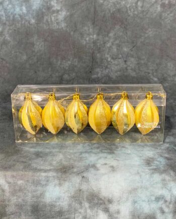 6pcs Gold Spiral Christmas Decorations