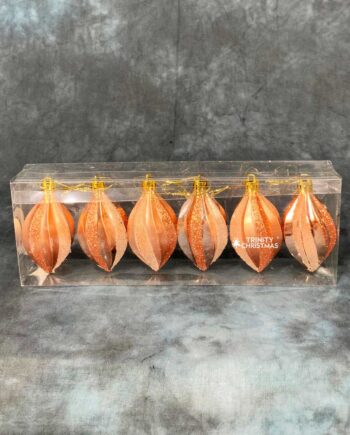 6pcs Orange Spiral Christmas Decorations