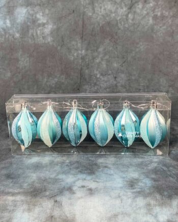 6pcs Blue Spiral Christmas Decorations