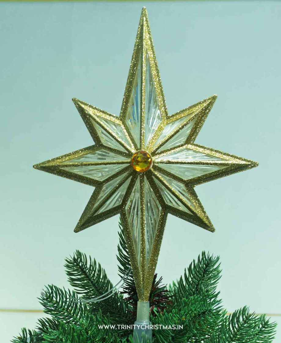 Shimmering Gold Star Christmas Tree Topper