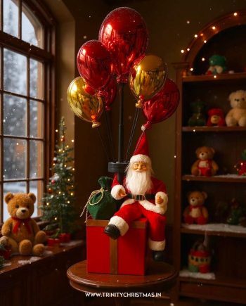 Santa Claus Balloon Ride with Gift Box
