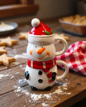 Snowman Mug With Lid Couple's edition