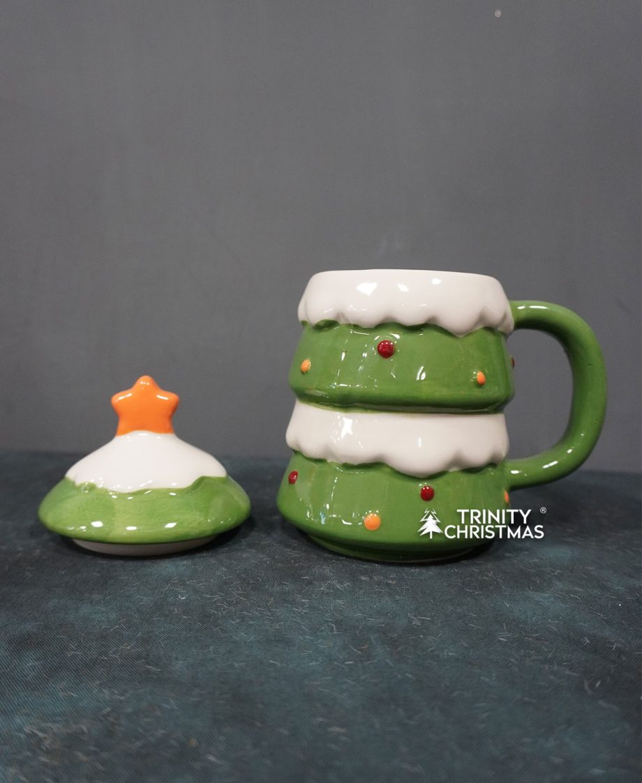 Christmas Tree Mug with Lid