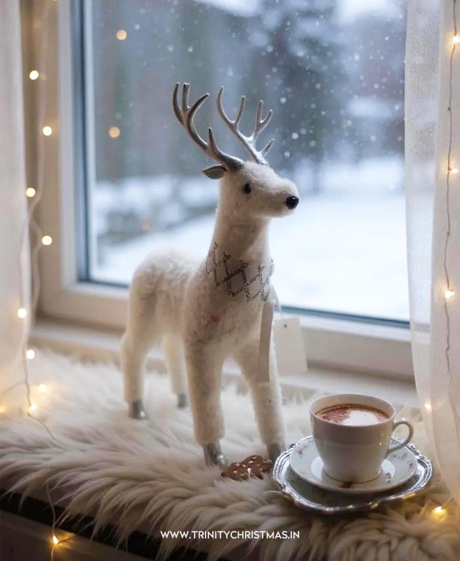 White Reindeer with Silver Horn