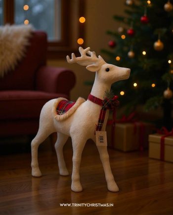 White Christmas Reindeer Figurine