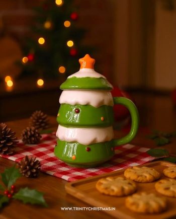 Christmas Tree Mug with Lid