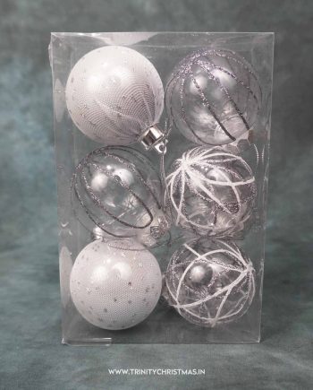 Dazzle Silver Baubles Set