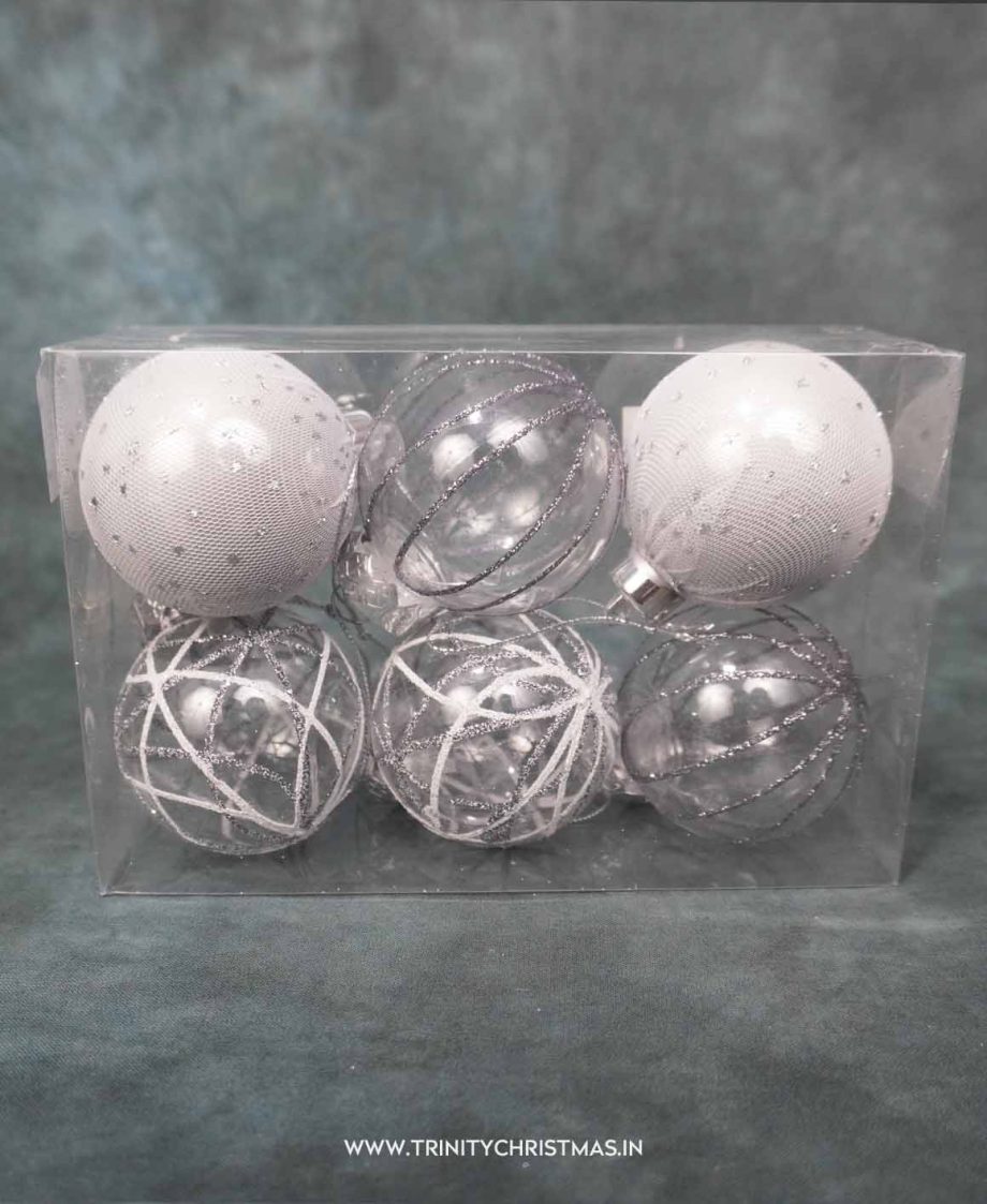 Dazzle Silver Baubles Set