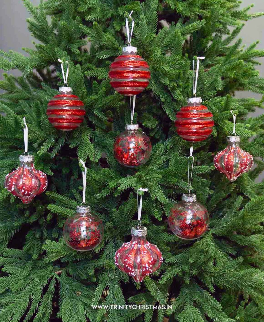Boho Bliss Red Xmas Ball Set