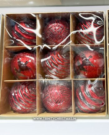 Boho Bliss Red Xmas Ball Set