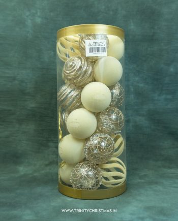 6cm Gold Alpine Whisper Bauble Set
