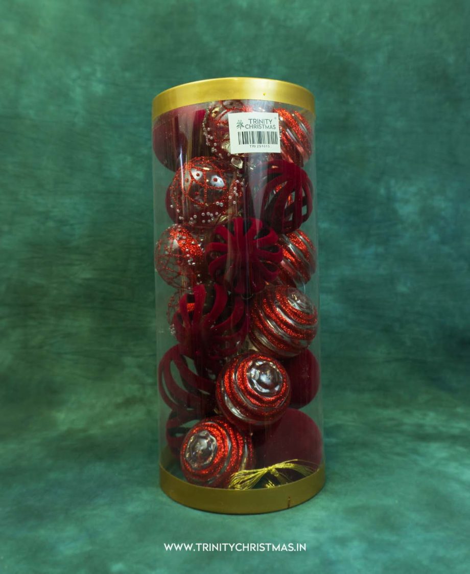 6cm Red Alpine Whisper Bauble Set
