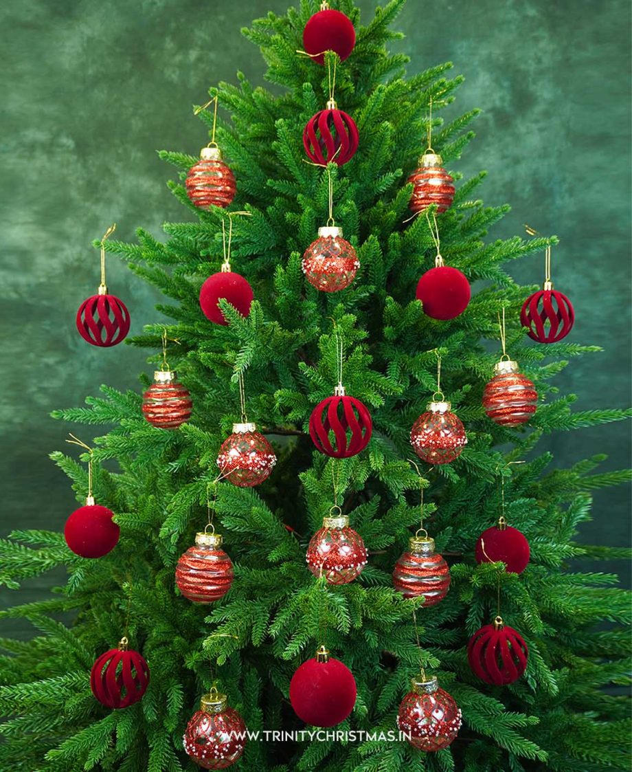 6cm Red Alpine Whisper Bauble Set