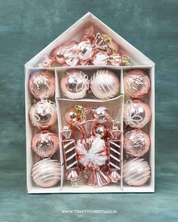 Pink Crimson Charm Ornament Set