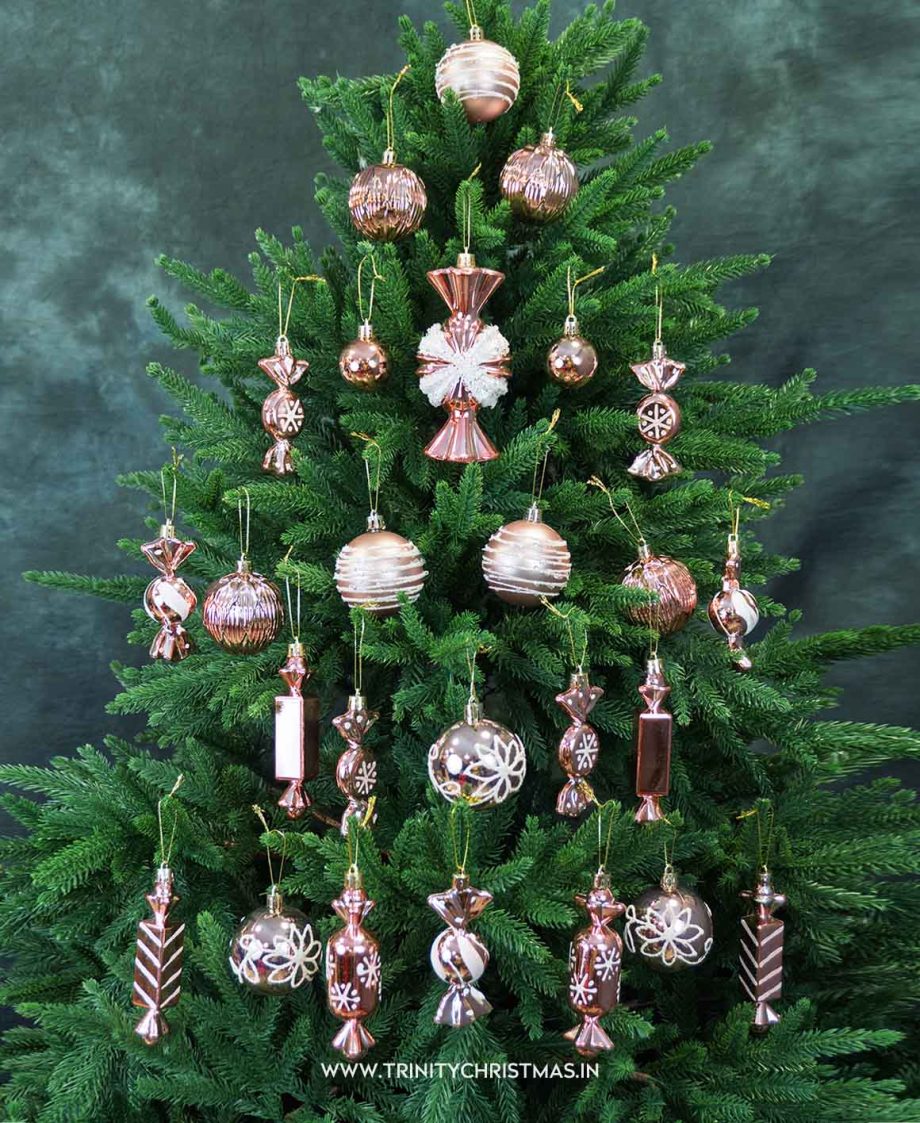 Pink Crimson Charm Ornament Set