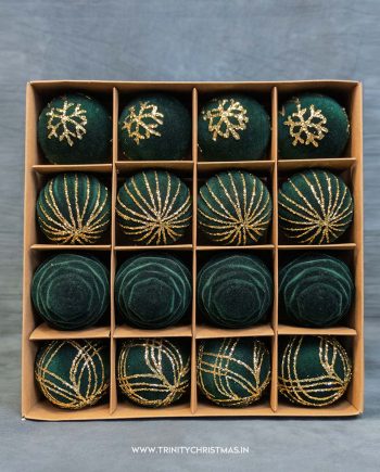 Green Velvet Gala Bauble Set