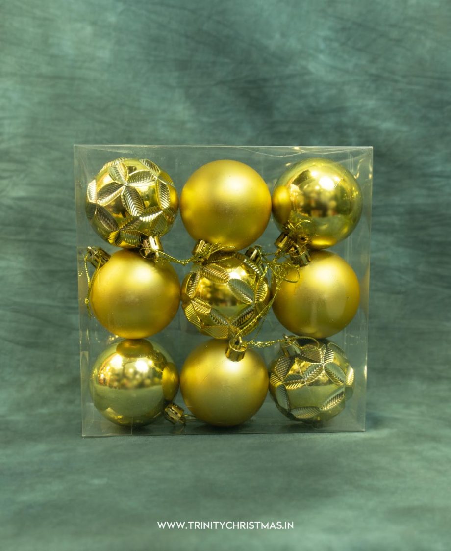 Gold Spark Christmas Balls