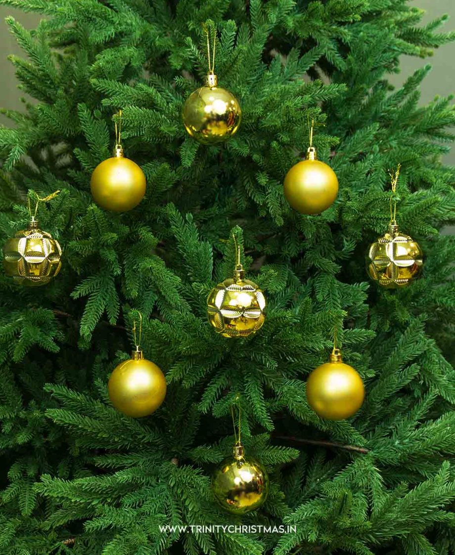 Gold Spark Christmas Balls