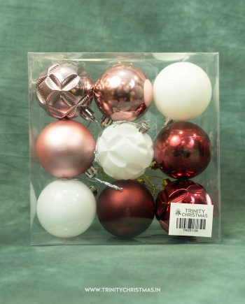 6CM Pink Spark Christmas balls
