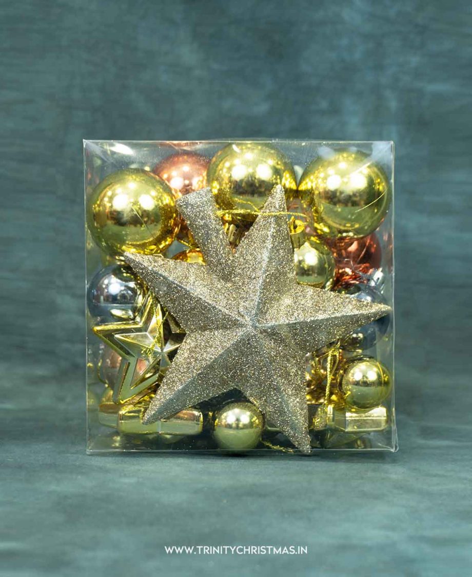 Pastel Gilded Ornament Set