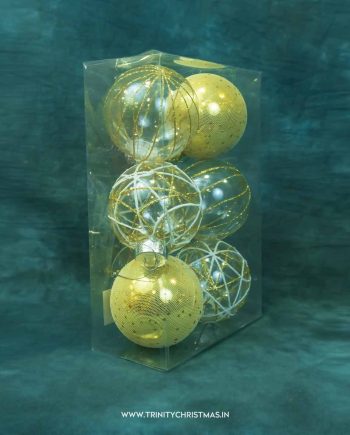 8cm Dazzle Gold Baubles Set