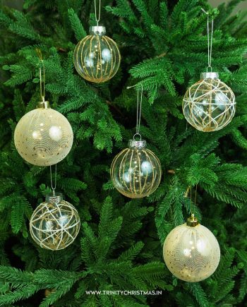 8cm Dazzle Rose Gold Baubles Set