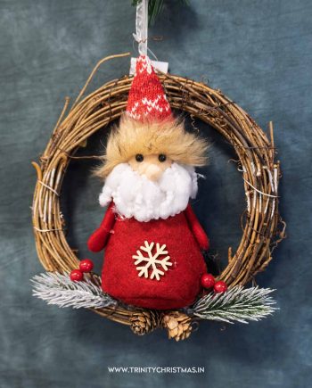 Rustic Santa Christmas Wreath