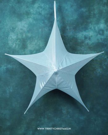 70cm White Luxe Fabric Star