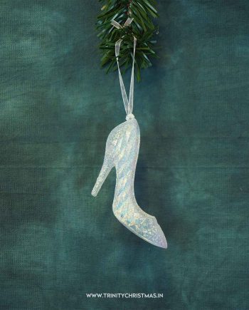 Glamour Step Ornament Snow 7.5x9.5CM