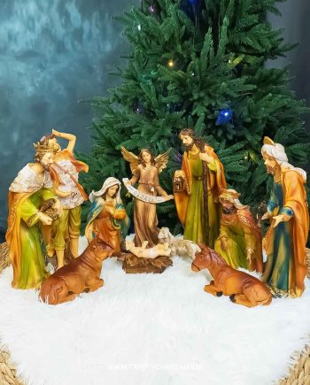 Traditional Christmas Crib Set 11pcs 12 Inch Multi