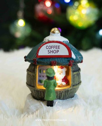 Cozy Coffee Shop Christmas Village Piece