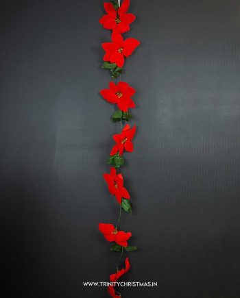 Classic Red Poinsettia Garland